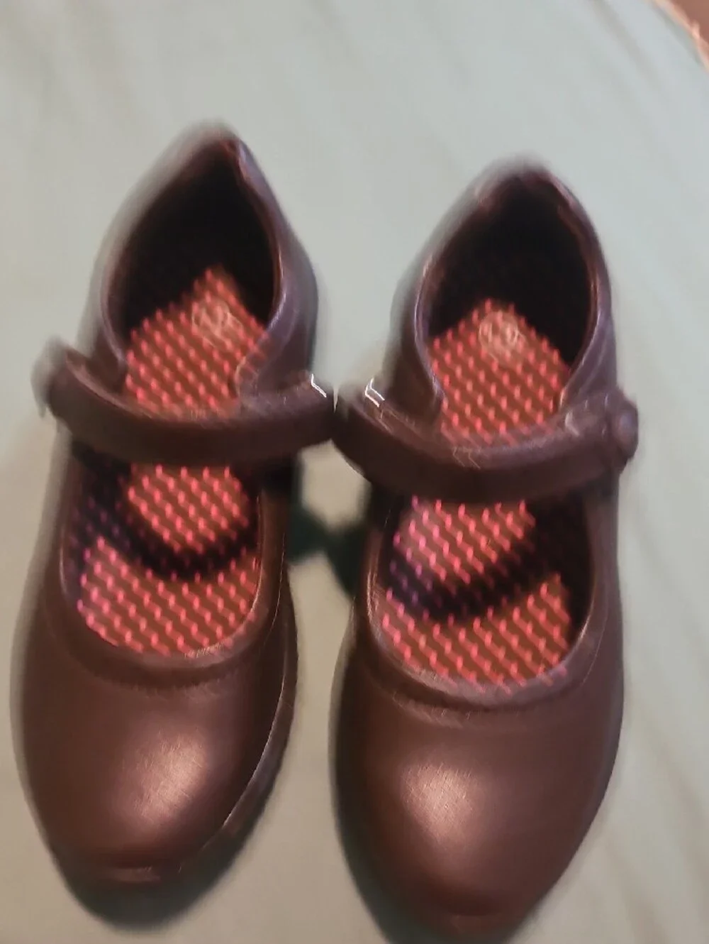 Kids Brown Mary Jane Shoes with Pink Polka Dot Insole